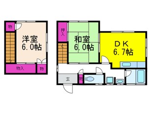 東五百住町3丁目貸家の物件間取画像